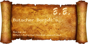 Butscher Borbás névjegykártya